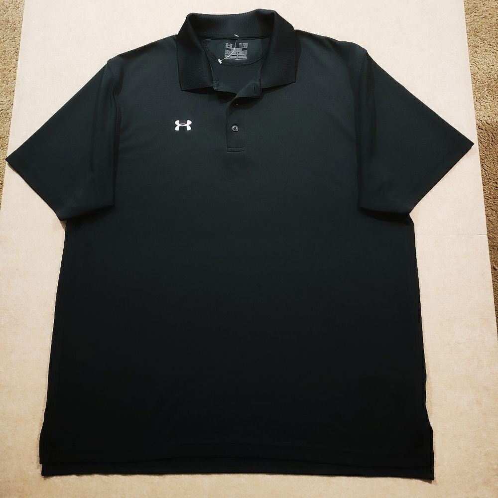 Under Armour Men's Black Polo Golf Short Sleeve Shirt #5